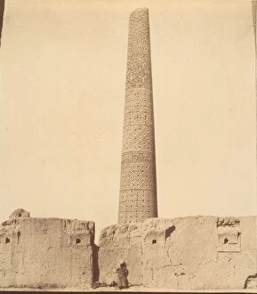 Pesce Collection: [Minaret of the Mosque of 40 Columns, Chehel Dokhtar, 359b.], 1840s-60s