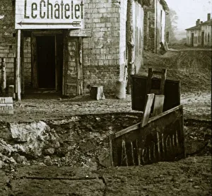Crossroads Prints: Mined crossroads, Le Chatelet, France, c1914-c1918