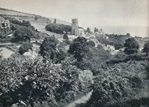 Avon Collection: Minehead - View of the Village and Church, 1895