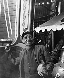 Images Dated 29th May 2018: Miner at a fairground, Conisbrough, near Doncaster, South Yorkshire, 1955. Artist