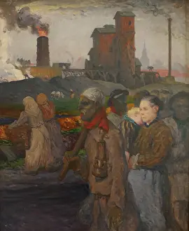 Miners Prints: The Miners, c1900. Creator: Jules Besson