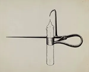 Miners Prints: Miner's Candlestick, c. 1936. Creator: Florence Huston