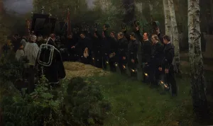 Miners Prints: Miner's Funeral, 1892. Creator: Piotr Stachiewicz