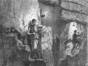 Miners Prints: Miners of the Hartz; From Alsace to the Hartz, 1875. Creator: Unknown