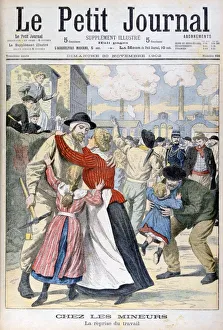 Miners Lamp Prints: Among the miners, the resumption of work, 1902