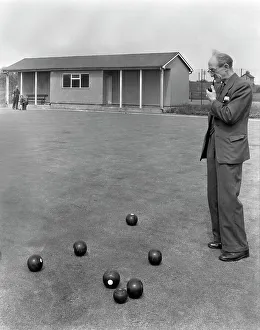 Miners social club bowling green, Featherstone, West Yorkshire, 1959