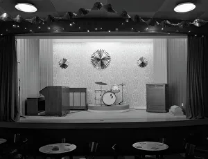 Miners welfare club stage, South Yorkshire, 1967. Artist: Michael Walters