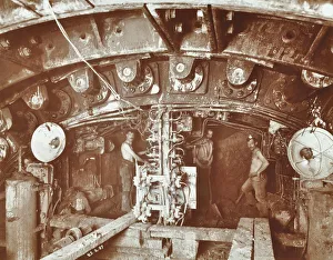 Miners at work on the construction of the Rotherhithe Tunnel, Bermondsey, London, February 1907