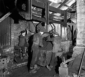 Barnsley Prints: Miners working in Mitchell Main Colliery near Barnsley, South Yorkshire, 1956. Artist