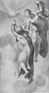 Bartolommeo Prints: Minerva assisting Prometheus as he attempts to scale the heavens