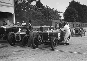 Minerva, Austin and Alvis at the start of an Inter-Club Meeting, Brooklands, 20 June 1931