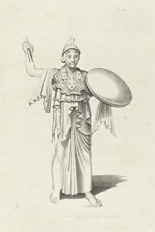 John Flaxman Ii Prints: Minerva, From a Bronze by Daedalus, published 1829. Creator: W Walton