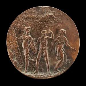 Parting Prints: Minerva, Hercules, and Vice [reverse], c. 1571. Creator: Antonio Abondio