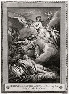 Telemachus Prints: Minerva protecting Telemachus, and preserving him from the Shafts of Love