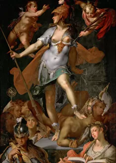 Minerva Victorious over Ignorance, ca 1591. Artist: Spranger, Bartholomeus (1546-1611)