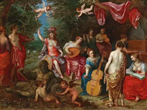 Minerva Visits the Nine Muses, 1608. Creator: Balen, Hendrik I, van (1575-1632)