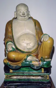 Buddha Prints: Ming Dynasty stoneware figure of Budah, 15th century