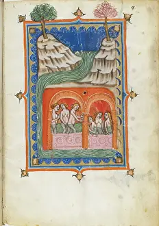 Hot Spring Prints: Miniature from De balneis puteolanis by Petrus de Ebulo