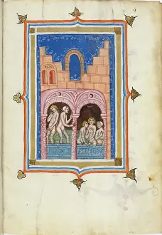 Hot Spring Prints: Miniature from De balneis puteolanis by Petrus de Ebulo