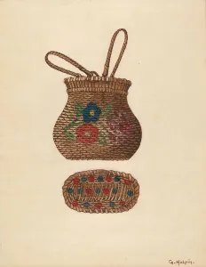 Handles Collection: Miniature Basket, c. 1936. Creator: Grace Halpin