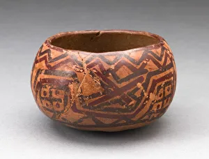 Inca Prints: Miniature Bowl with Abstract Red and Black Geometric Patterns, A. D. 1450 / 1532