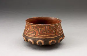 Inca Prints: Miniature Bowl with Shaped Base and Geometric Motifs, A. D. 1450 / 1532. Creator: Unknown