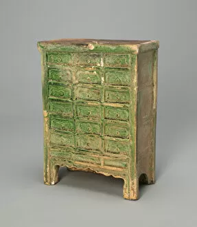 Grave Goods Collection: Miniature Chest with Drawers (Mingqi), Ming dynasty (1368-1644). Creator: Unknown