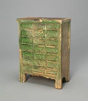Grave Goods Collection: Miniature Chest with Drawers (Mingqi), Ming dynasty (1368-1644). Creator: Unknown
