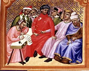 Miniature in Codex Justinian Institutiones Feodorum et Alia, illuminated manuscript, c