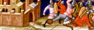 Miniature in Codex Justinian Institutiones Feodorum et Alia, illuminated manuscript, c