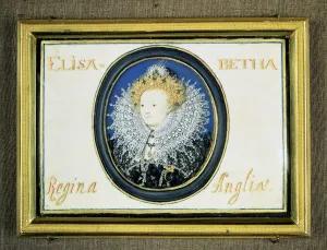 Nicholas Hilliard Prints: Miniature of Elizabeth I (1533-1603) Queen of England and Ireland (1558-1603) Artist: Nicholas Hilliard