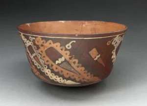 Capsicum Prints: Miniature Flared Bowl Depicting Abstract Peppers with Decorative Motifs, 180 B. C. / A. D