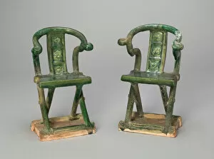 Grave Goods Collection: Miniature Folding Chairs (Mingqi), Ming dynasty (1368-1644). Creator: Unknown