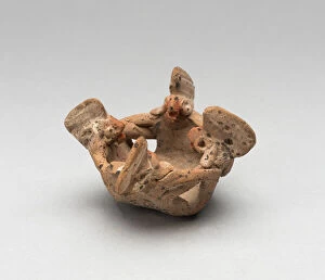 Discussing Gallery: Miniature Group of Four Figures in a Circle with Linked Arms, 500 B.C. / 300 B.C