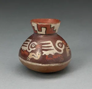 Miniature Jar Depicting Abstract Birds and Fish, 180 B.C./A.D. 500. Creator: Unknown Miniature Jar Depicting Abstract Birds and Fish, 180 B.C./A.D. 500. Creator: Unknown
