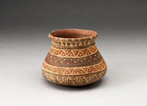 Inca Prints: Miniature Jar with Rows of Geometric Motifs, A. D. 1450 / 1532. Creator: Unknown