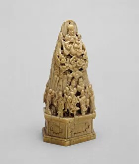 Ivory Collection: Miniature Mountain with Shoulao (God of Longevity)... Ming dynasty (1368-1644)