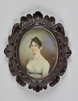 Empire Line Prints: Miniature portrait of a lady, 1790-1804. Creator: Unknown