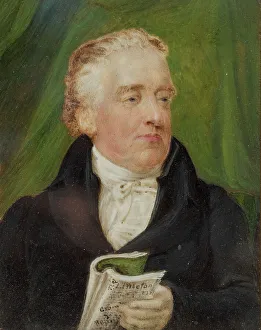 Miniature portrait of a man, 1825. Creator: Unknown