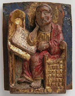 Mark Collection: Miniature Relief of Saint Mark at His Writing Table, German, ca. 1200-1225