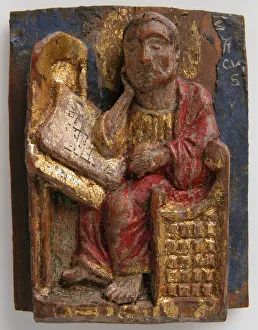Saint Mark Prints: Miniature Relief of Saint Mark at His Writing Table, German, ca. 1200-1225