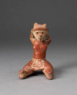 Miniature Seated Figurine with Arms Held Behind the Head, 100 B.C./A.D. 300