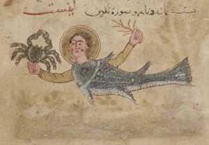 Constellation Gallery: Miniature of the Selection of astrological treasures by Rumi, ca 1273. Creator: Anonymous