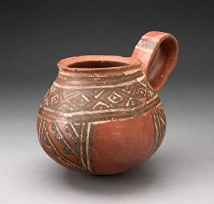 Incan Gallery: Miniature Single-Handled Jar with Textile-like Pattern, A.D. 1450 / 1532. Creator: Unknown