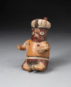 Surprised Collection: Miniature Spouted Jar in the Shape of a Seated Figure, 180 B.C. / A.D. 500