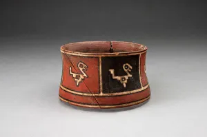 Miniature Straight-sided Bowl with Abstract Bird Motifs, A. D. 1450 / 1532. Creator: Unknown