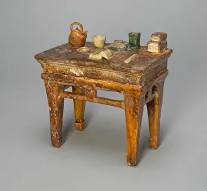 Grave Goods Collection: Miniature Table with Scholarly Implements (Mingqi), Ming dynasty (1368-1644)