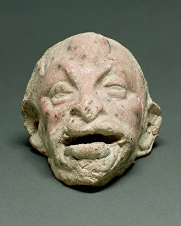 Two Miniature Theatrical Masks, 3rd century BC. Creator: Unknown