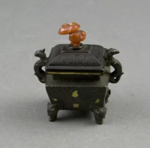 Inlaying Prints: Miniature Vessel, Ming dynasty (1368-1644) or Qing dynasty (1644-1911). Creator: Unknown