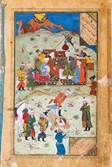 Miniature from Yusuf and Zalikha (Legend of Joseph and Potiphars Wife) by Jami. Artist: Anonymous